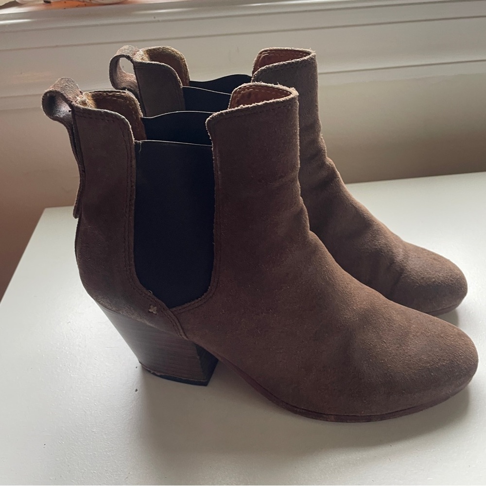 Rag & bone brown oiled suede leather western Chelsea ankle boots 38 8 - Picture 2 of 10